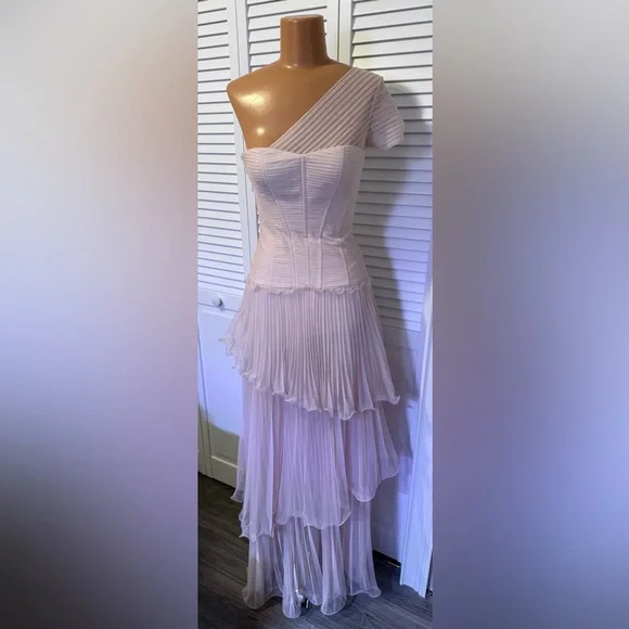 BCBG Maxazria Fabianna Rosewater One Shoulder Gown - Picture 2 of 13